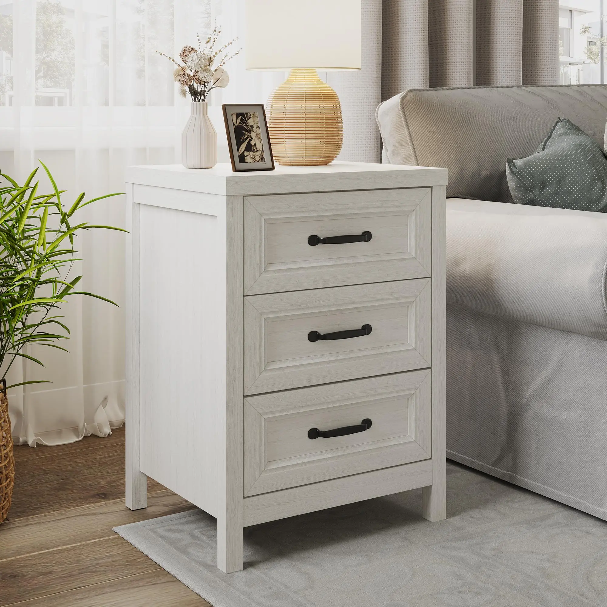 RoyalCraft L 3 Drawer Dresser, Modern Wood Dresser with Raised Panel ...