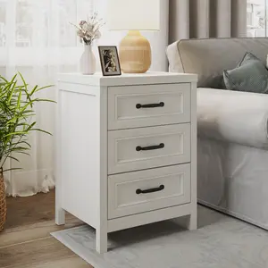 RoyalCraft L 3 Drawer Dresser, Modern Wood Dresser with Raised Panel Drawer Front, Accent Chest of Drawers for Bedroom, Living Room, Entryway, Hallway