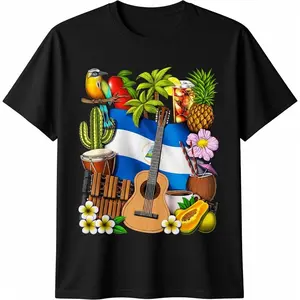 100% Cotton Unisex Nicaragua Flag Nicaraguan Roots Nicaragua Heritage T-Shirt