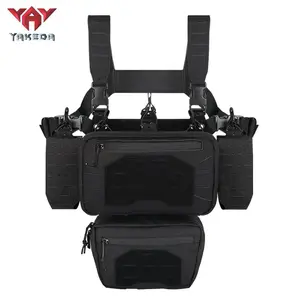 YAKEDA YKD-088 New Fashion Crossbody Harness Vest Conceal Tactical Chest Rig Rock Style Plain Pattern Black Bag for Discreet Use