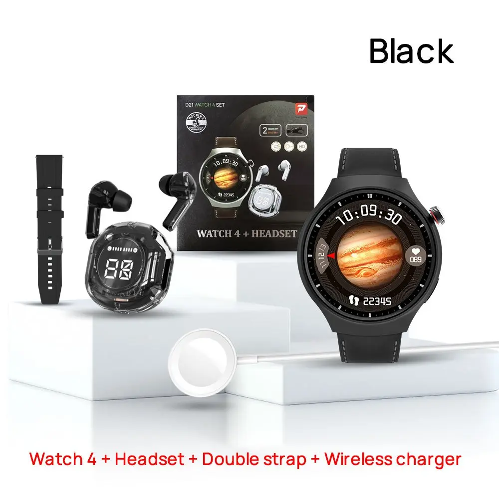HACFUN Latest Combo Smart Watch & Earbuds 1.5inch Full Touch Screen, Fitness Tracker Sleep Monitoring, Wireless Call Make/Answer, Music Control, Message Notification