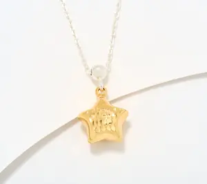 UltraFine 950 Silver Reversible Star Motif Necklace