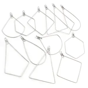 30pcs/lot Geometric Shape Never Fade Stainless Steel DIY Drop Connector Findings Clasps Hooks Jewelry Making Accessories