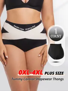 3pcs Plus Size Super High Waist Tummy Control Briefs Women Shapewear Bottom Cross Target Belly Shaping Panties Butt Lifting Underwear 0XL-4XL Underwear