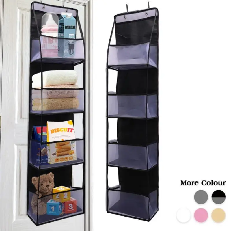 Closet Door Hanging Storage Bag, 1/2 Counts Multi-layer Visible Hanging Storage Bag, Easy Installation Sundries Home Organizer for Bedroom Bathroom, E