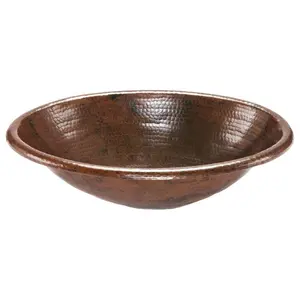 Oval Self Rimming Hammered Copper Sink