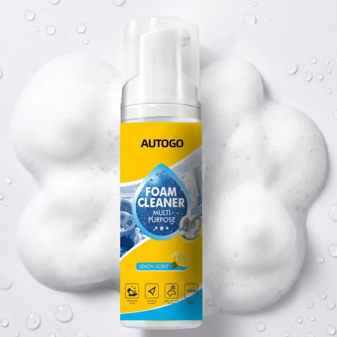 Foam Cleaner: Deep Stain Removal for Car Interior & Home Furniture – Multi-Enzyme Foam Spray for Cars, Kitchens, Bathrooms, and Sofas, Safe on Plastic, Fabric & Upholstery, Fast-Acting, Non-Toxic, Multi-Surface, Deep Cleaning Essential