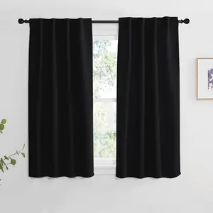 NICETOWN Halloween Blackout Curtain Blinds Window Panels - (Black Color) W34 x L48, Double Panels, Thermal Insulated Blackout Draperies for Living Room