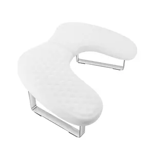 U Shape Comfortable Nail Arm Rest Pillow Cushion Detachable Manicure Hand Rest Holder with Anti-slip Legs Memory Foam White