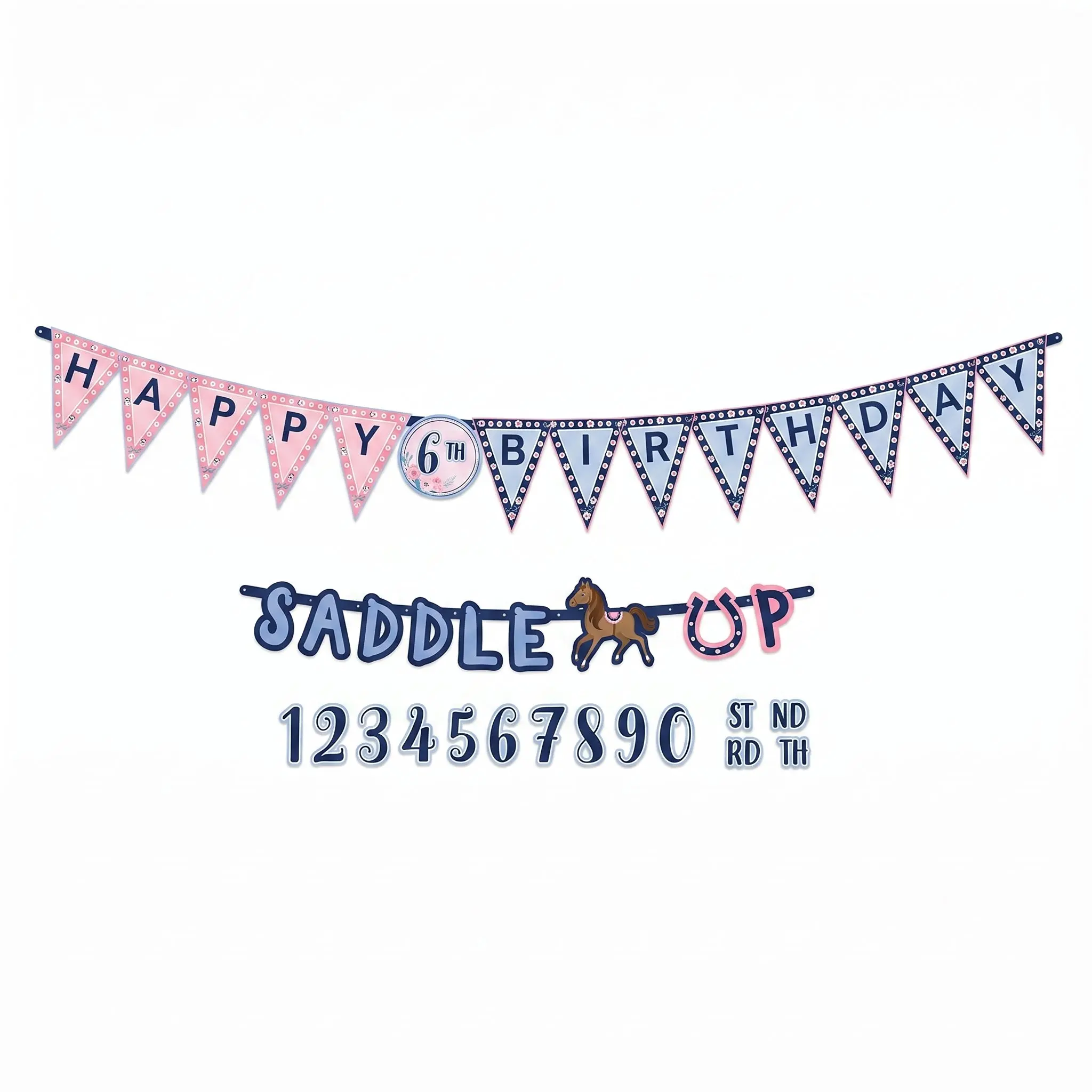 Saddle Up Personalized Jumbo Letter Birthday Banner Kit