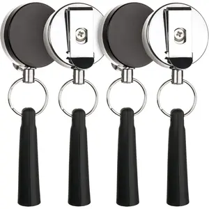 4 count Heavy Duty Retractable Pull Pen Pencil Holder,Ideal Grip for Markers and Carpenter Pencils,Elastic  Pencil Holder for Carpenters, , Waitresses, Construction Workers