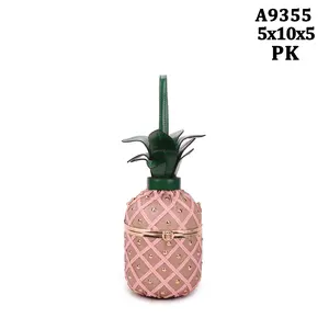 【luxury bag】Handmade Crossbody - New Pink Rhinestone Pineapple Fashion Women Handbag Shoulder Bag Chain Purse Bucket A9355