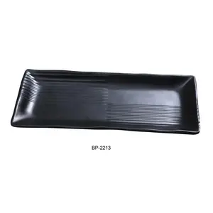 Yanco BP-2213 Black Pearl-1 Rectangular Plate, Black - Pack of 12