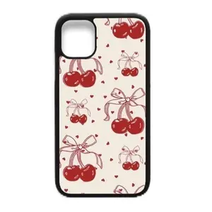 Coquette Cherry Phone Case for iPhones - Durable, Customized Protection with Robust Back Protection