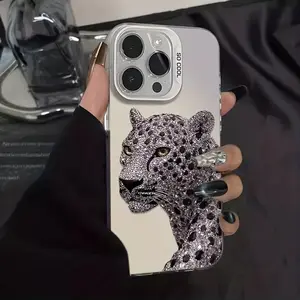 This shimmering cheetah-patterned TPU IMD phone case features a shock-proof and non-slip design, compatible with iPhone 17, 16, 15, 14, 13, 12, 11, XS, X, and other Samsung models. It makes a great gift for friends or family.