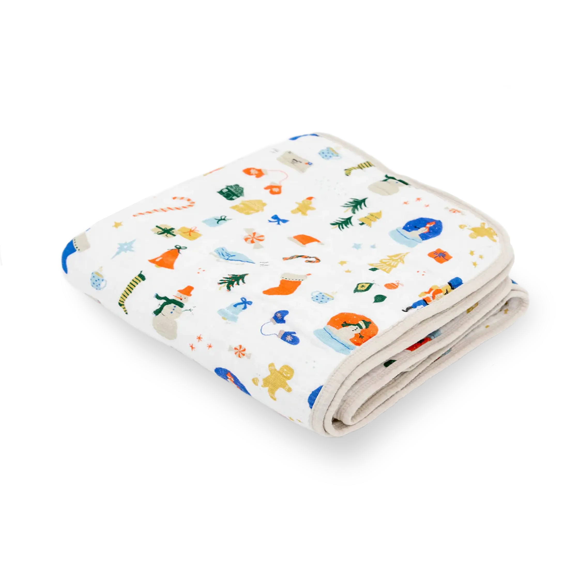 Original Cotton Muslin Printed Quilt - Christmas Themed, Christmas Time, Breathable All Season Bedding, Machine Washable Multipurpose Bedspread