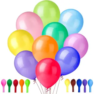100 PCS Balloons Assorted Colors Inside 10 Colors-10 Per Color  Thicken Balloons, 12 Inch Balloons Bulk, Suitable for Birthday, Family Party, Graduation, Wedding Colorful Fruit