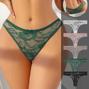 HOTCOM Hot Women Lace Panties Sexy Low-waist Women G String Thongs Solid Color Breathable Underwear Female Lingerie Girls Intimates