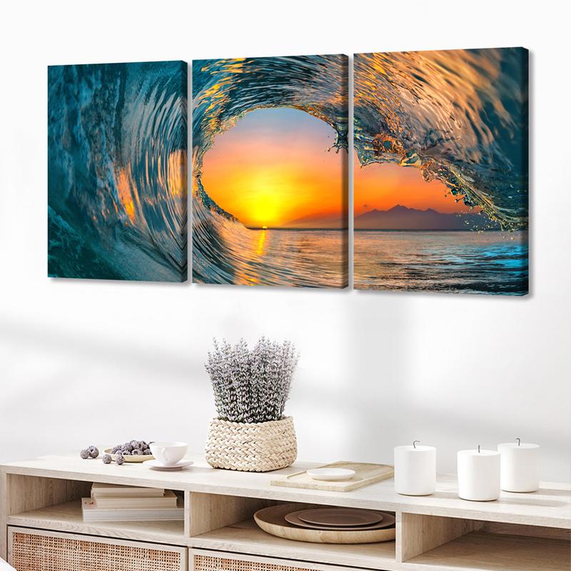 3Pcs Wooden Framed Canvas Painting, Ocean Sunset Beach Waves Scene, Exquisite Poster, Home Decoration, Pattern Wall Art Decor, For Living Room, Bedroom, Office, Restaurant, Bar Wall Decor, Odorless, Painting, Print Artwork. 3Pcs Wooden Framed Canvas Painting, Ocean Sunset Beach Waves Scene, Exquisite Poster, Home Decoration, Pattern Wall Art Decor, For Living Room, Bedroom, Office, Restaurant, Bar Wall Decor, Odorless, Painting, Print Artwork.