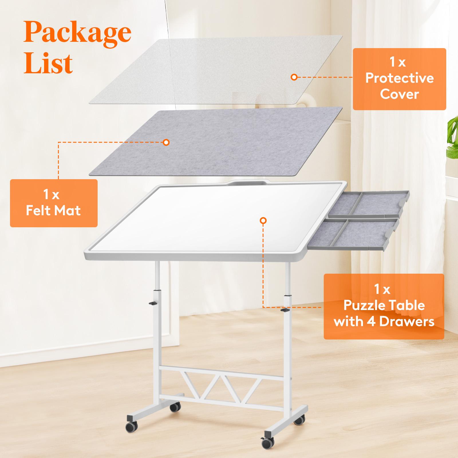 Lifewit 1500-Piece Jigsaw Puzzle Board with Drawers – Multiple Options: Rotating, Tilting, Adjustable Height, Ideal Gift for Puzzle Lovers