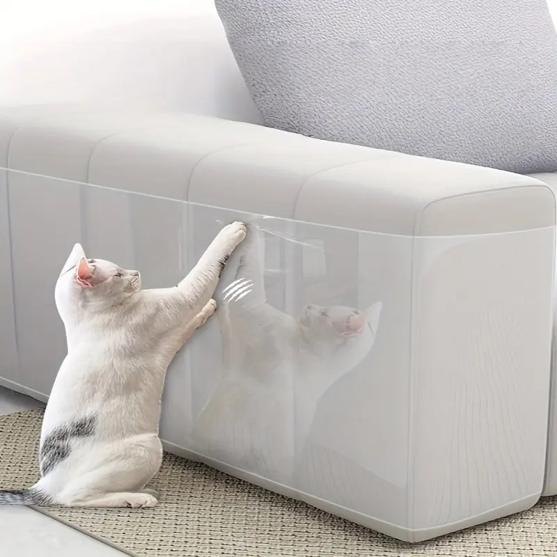 Anti Cat Scratch Furniture Protector Roll,Clear Self Adhesive PET Couch Protector for Cats Scratching, Cut to Fit Furniture Protection for Sofa, Chair, Table, Door & Hardwood