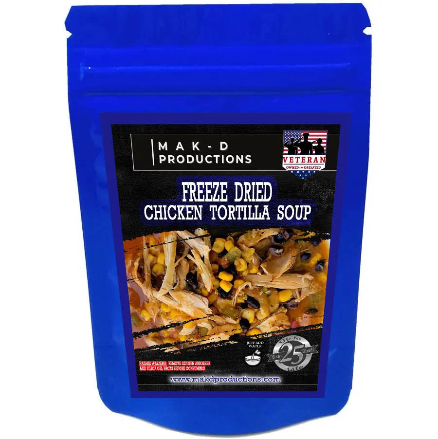 MAK D Productions - Freeze Dried Meal  - Soup - Chicken - Chicken Tortellini Soup - Gourmet Recipes by a Sullivan University (Louisville, Kentucky) Culinary Chef Graduate - NEVER BLAND TASTING - MADE IN THE USA