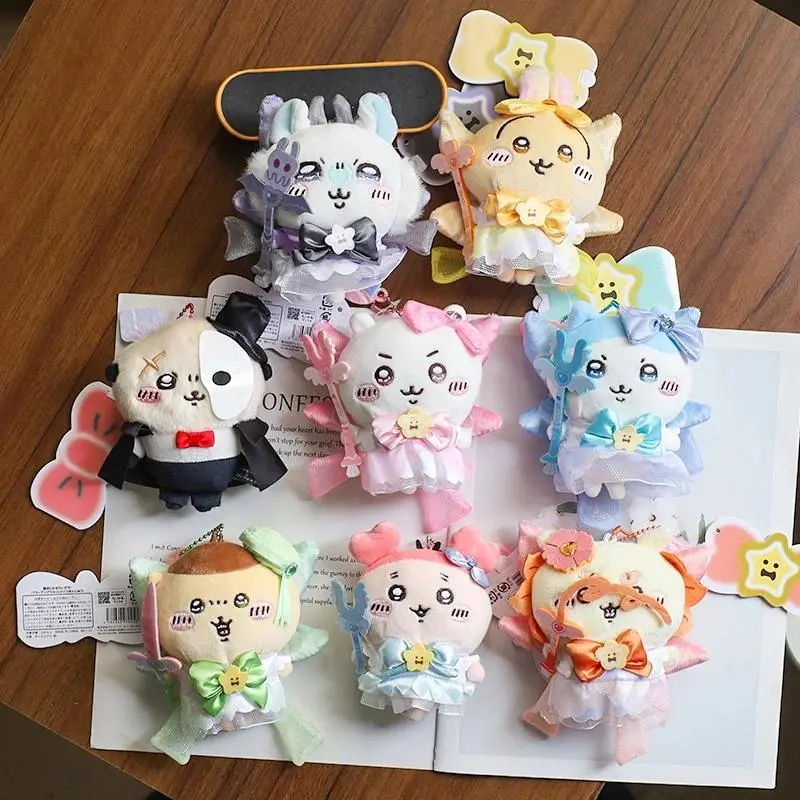 10cm Chiikawa Magical Girl Hachiware Usagi Momonga Plush Pendant Charm, Cute Doll Keychain, Kids' Gift, Home Decor Bag Hanging Ornament, Fabric