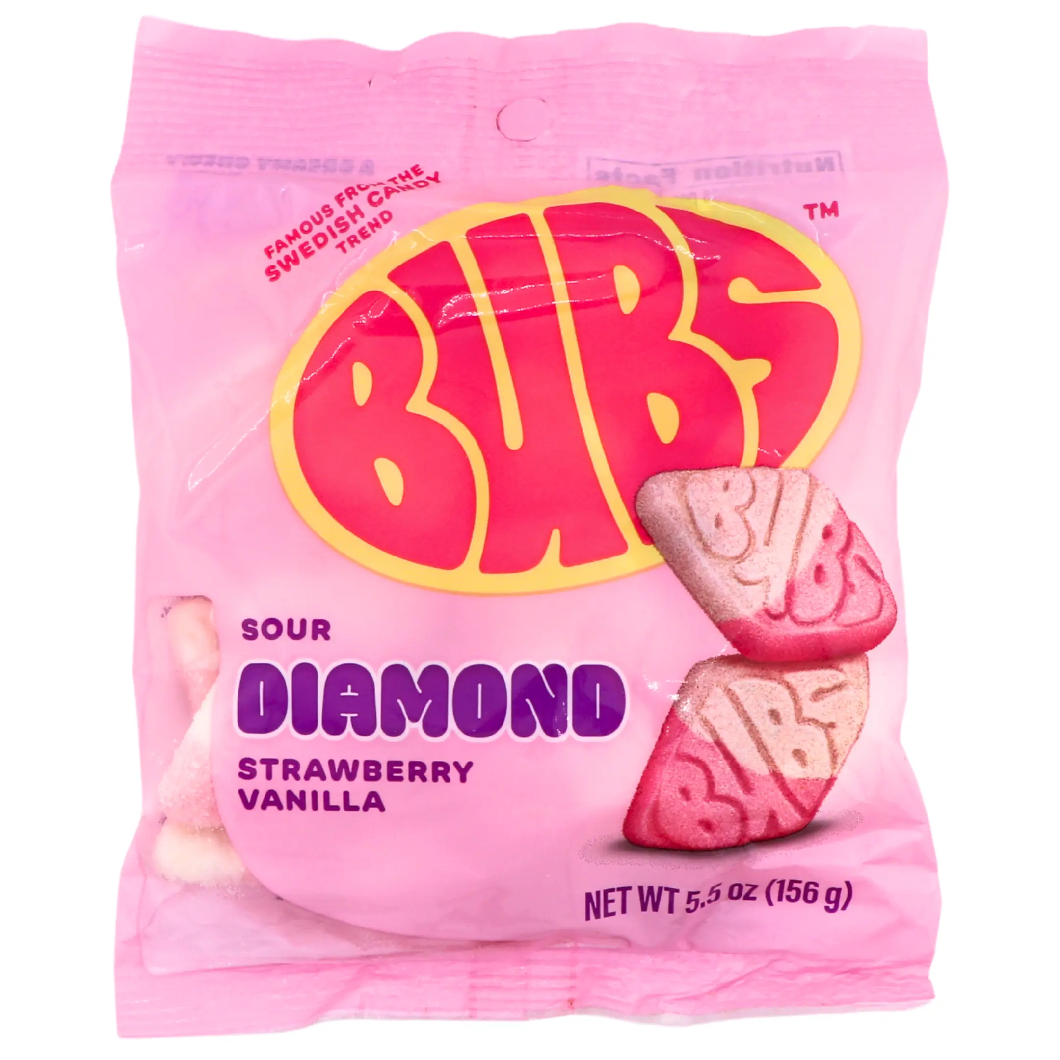 Bubs Sour Diamond Candy | Strawberry Vanilla Sour Foam Gummy | 5.5 oz bag