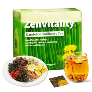 Dandelion Wolfberry Tea – Natural 7-Herb Blend, 15 Individually Wrapped 5g Pressed Tea Cakes v2