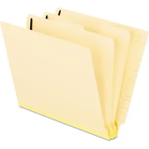 Manila End Tab Classification Folders with 2 Dividers, Letter Size, Beige, 10 Per Box (13175)