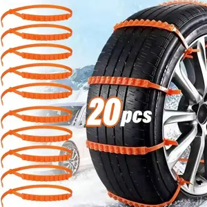 Car Tire Anti-Slip Chains Winter Snow Chains Outdoor Emergency Accessories, Rubber Material, Non-Prop 65 Listed