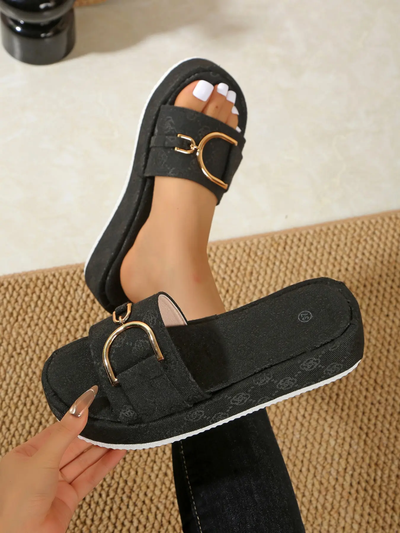 Women's Thick Sole Platform Wedge Heel Sandals, Summer Outdoor Fashion Beach Thong Slippers, Stylish Casual Footwear, Boho Style Wedge, Fashionable Platform Sandals, Daily Wear Sandals, Fashionable Wedge Shoes, Casual Trendy Sandals