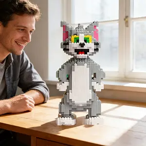 Standing Big Cat 3D Puzzle Building Block Decoration, Home Office Bookshelf Decor, Party Tabletop Display, Ideal Gift for Holidays
