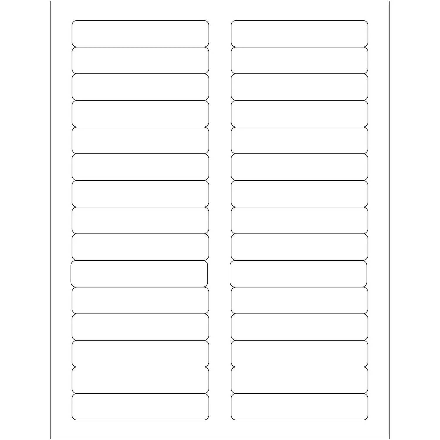 3 7/16" W Rectangular White Paper Laser Mailing Labels with Face Sheet, 0.66 in. Height, Pack of 3000