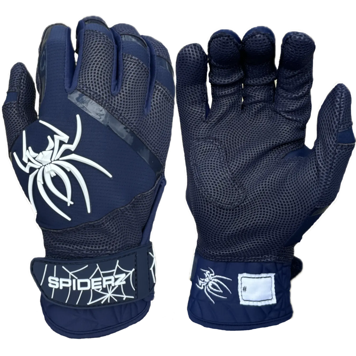 Spiderz PRO PREMIER Batting Gloves - Navy Blue/White