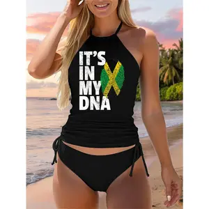 Jamaica Flag T Shirt Jamaican Pride DNA Women Two Piece Swimsuit