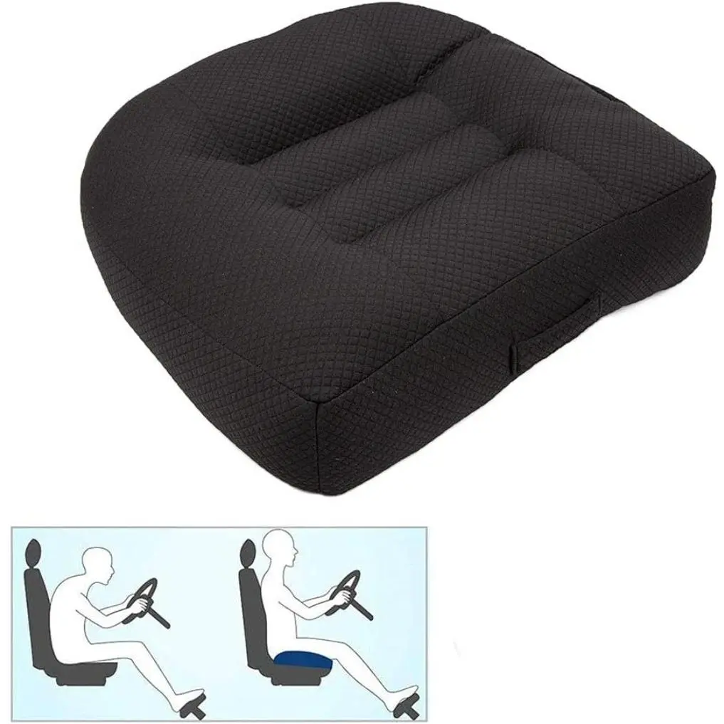 Height Seat Cushion - Breathable Portable Car Interior Accessory, Driver Support for Car, Office Use (Pure Black), Car Interior Cushions, Driver Seat Cushion