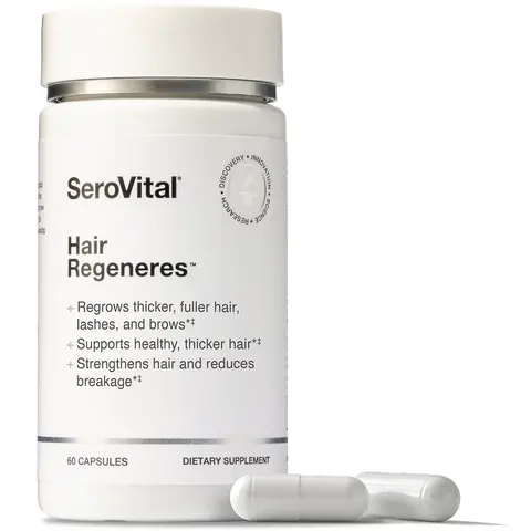 SeroVital Hair Regeneres Hair Growth Support Supplement | Rosemary, Biotin & Bioactive Keratin Peptides for Thinning Hair Loss, Shedding, Breakage & Fuller-Looking Hair – 60 Count