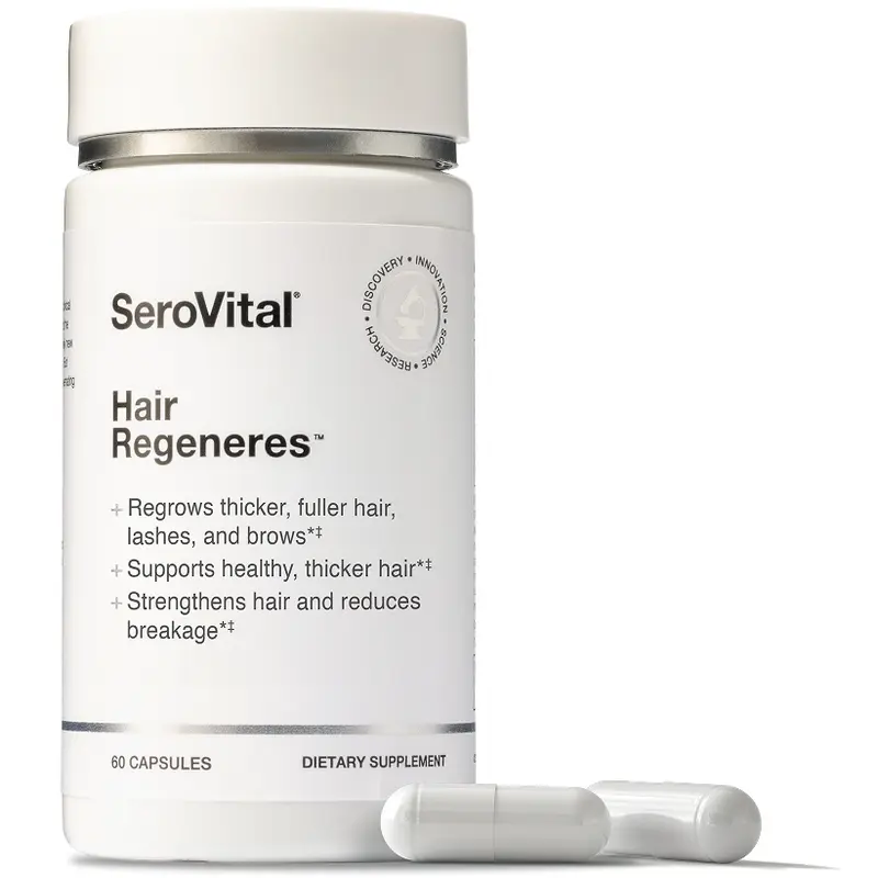 SeroVital Hair Regeneres Hair Growth Support Supplement | Rosemary, Biotin & Bioactive Keratin Peptides for Thinning Hair Loss, Shedding, Breakage & Fuller-Looking Hair – 60 Count