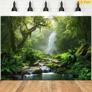 1pc Spring Backdrop Green Forest Landscape Multiple Sizes for Photo Booth Portrait Photography Outdoor Indoor Celebration