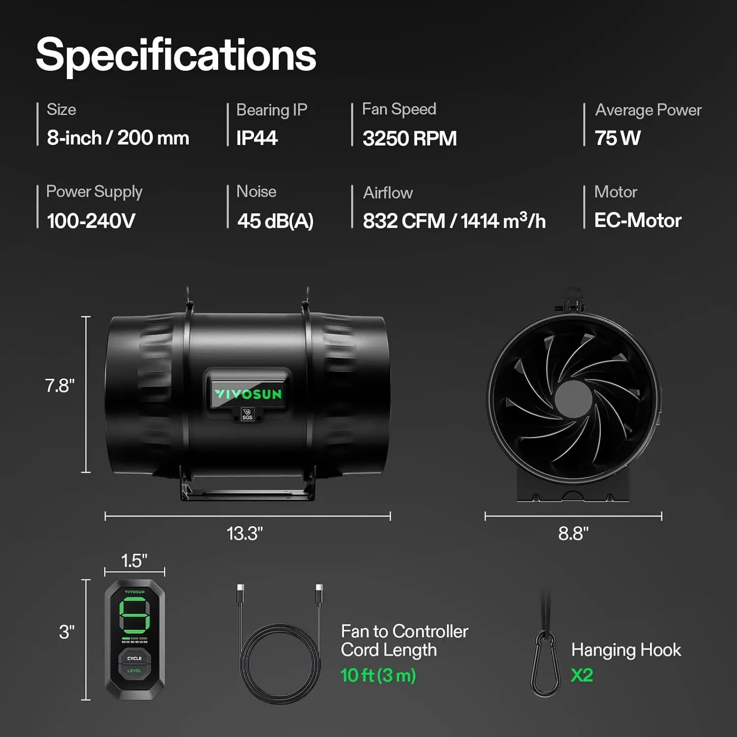 8” & Speed Controller
