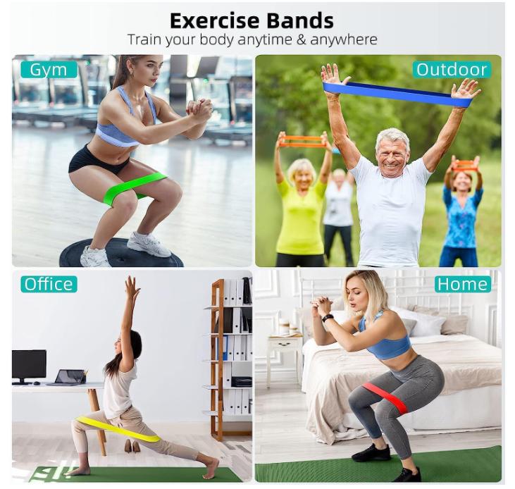 Yoga Resistance Bands for Working Out, Exercise Bands Resistance Bands Set with 5 Resistance Levels, Multi-Colored Workout Bands for Indoor & Outdoor Fitness, Leg Strength Training,