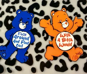 Sassy Bear UV DTF Wrap 🖤 | 20 oz Skinny Tumbler Wrap