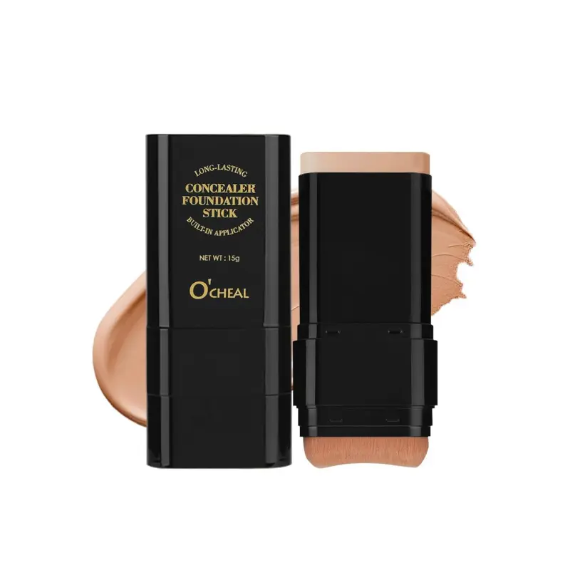 O'CHEAL Face Foundation Contour Stick Long-wear Buildable Coverage Lightweight Brighten Stick Blemish Contouring Face Concealer Beauty Makeup Tinted Foundation Stick All Day Coverage Face Makeup Cosmetic 04#WHEAT