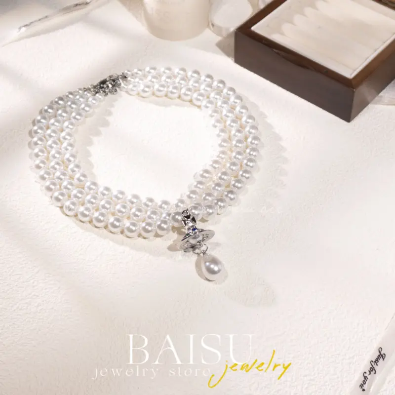 NANA Silver Triple Layer Water Drop Pear