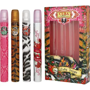 Cuba Variety Set-4 Piece Variety With- Jungle/Heartbreaker & Tiger & Zebra & Snake And All Are Eau De Parfum Spray 4 X 1.17 Oz For Women