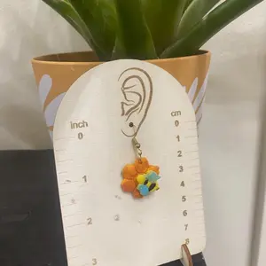 Bee & Honeycomb Dangle Earrings