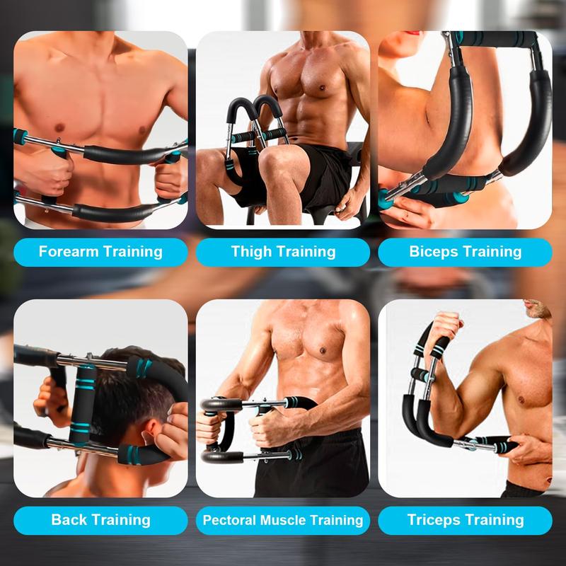 Arm Trainer, 60-110lb Adjustable Chest Workout Equipment, Arm Trainer, Arm Strength Trainer, Portable Power Twister Bar,Portable Spring Resistance for Home Workout Equipment fitness