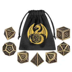 Metal Dice Set, Durable Polyhedral DND Dice with Organized Protected Storage Bag, RPG Accessories for Tabletop Games, Dice Game Accessories for Men and Women
