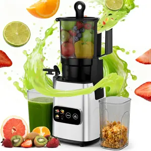 Touchscreen Cold Press Juicer - 5.4" Wide Feed Chute, Slow Masticating Juicer for Fresh Pure Juice, Reverse Function, No Jam, Easy-Clean & Sleek Stainless Steel Design
